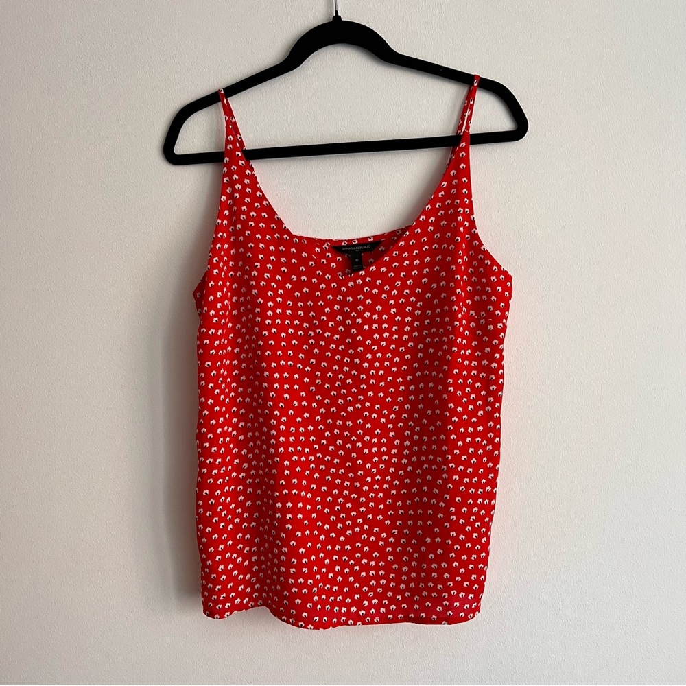 Banana Republic Red Printed Cami Tank